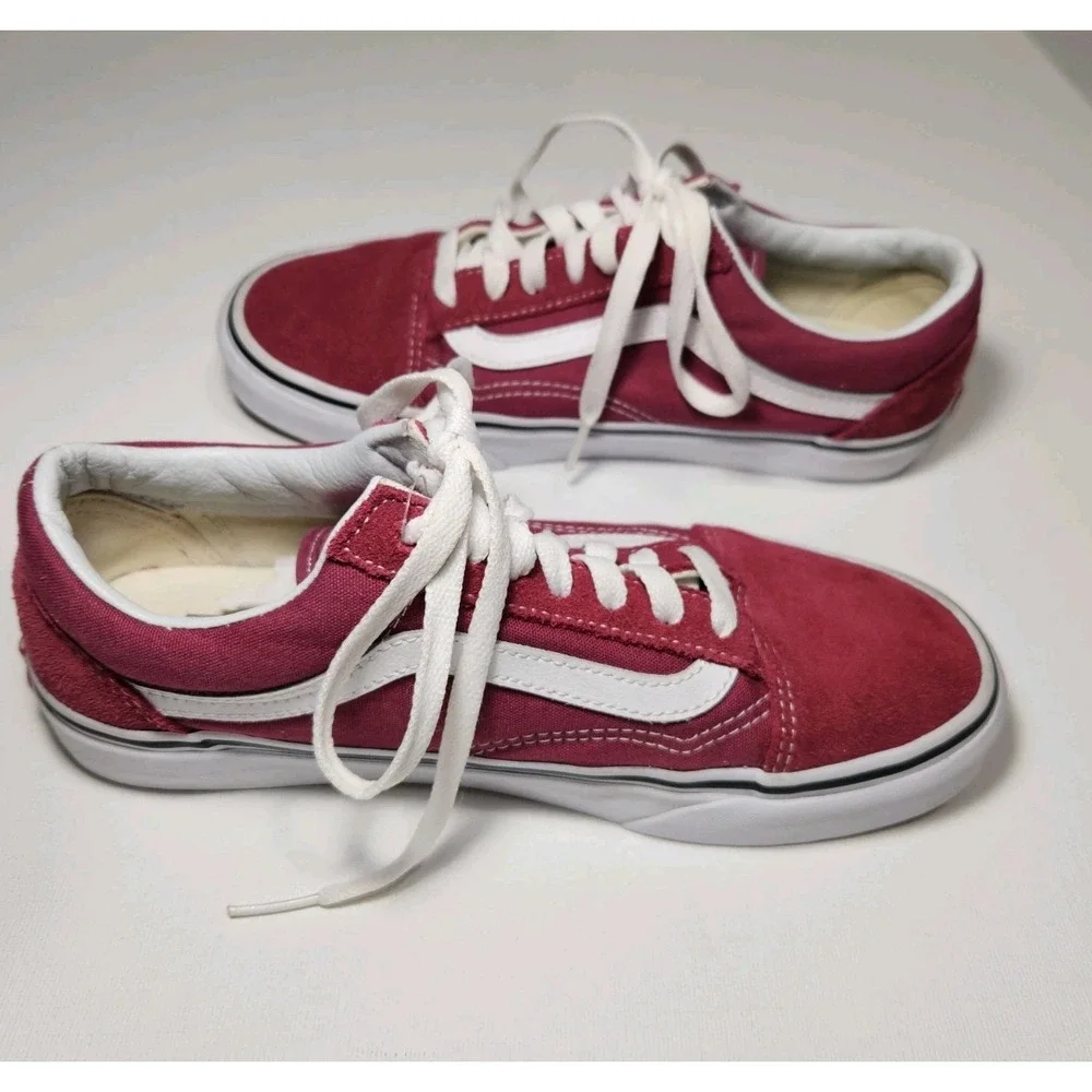 Vans Off The Wall Old Skool Core Skate Shoes Red Suede Unisex Womens 7.5 Mens 6M